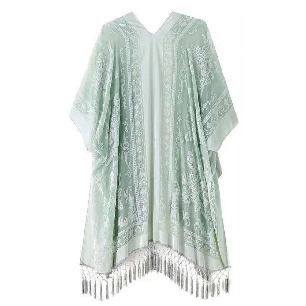 Free People Nightbird Velvet Burnout Kimono Duster